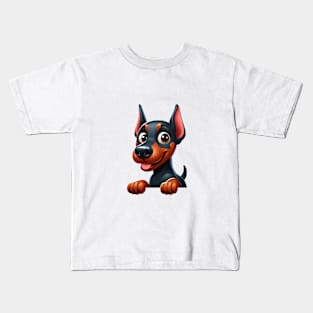 Cute Doberman pinscher Kids T-Shirt